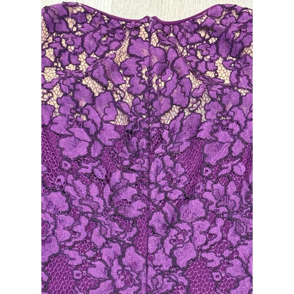 Lauren Ralph Lauren Sheath Dress Womens 4 Petite Purple Lace Scalloped Hem UEC - Picture 10 of 12